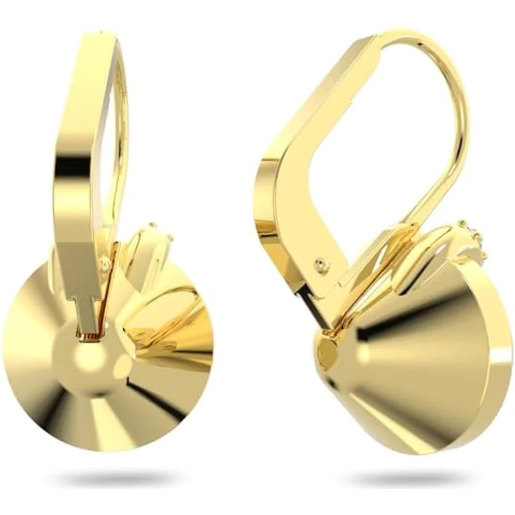 Swarovski Bella V Drop-Ohrhänger, Vergoldete Ohrringe mit Facettiertem Mittelelement und Klaren Swarovski Kristallen – Bild 4