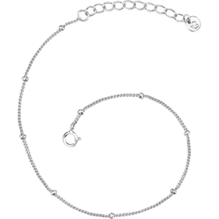 GLANZSTÜCKE MÜNCHEN Damen-Armband Kugeln, rhodiniertes Sterling Silber, 17 + 3 cm, minimalistisch, in Silberfarben