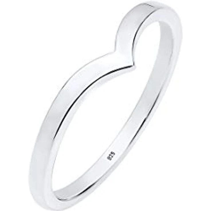 Elli Damenring V-Form Stacking Trend, 925 Sterling Silber, handgefertigt, anlaufgeschützt – Bild 1