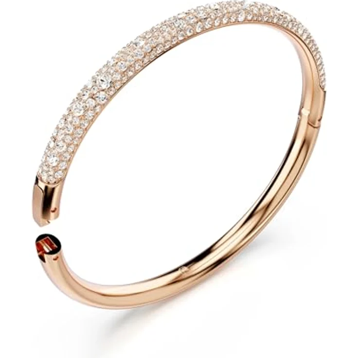 Swarovski Sublima Armreif, Rosé Vergoldeter Damenarmreif mit Swarovski Kristallen im Schnee-Pavé Design – Bild 3