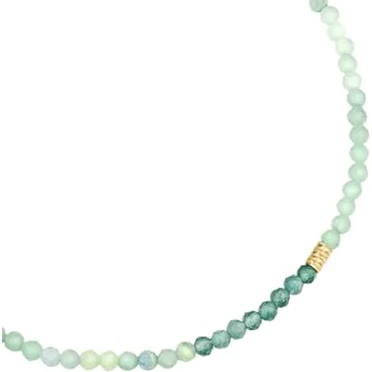 GLANZSTÜCKE MÜNCHEN Damen Edelsteinarmband Amazonit und Aventurin, grün-blau, Sterling Silber, gelbgold, längenverstellbar 17+3 cm – Bild 2