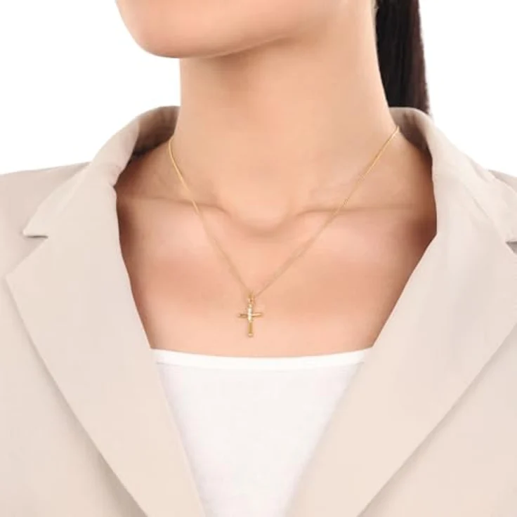 Amor Kreuzanhänger 925 Sterling Silber mit Zirkonia, 22 mm, glänzend – Bild 4