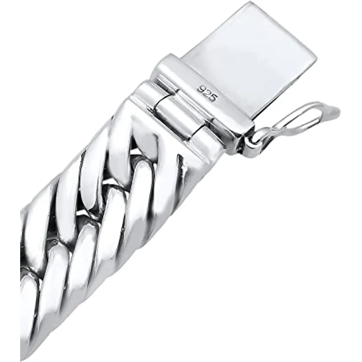 Kuzzoi Buddha Silber Armband für Herren, handgefertigtes Panzerarmband aus 925 Sterling Silber (10 mm) mit Sicherheits-Verschluss, 43g – Bild 4
