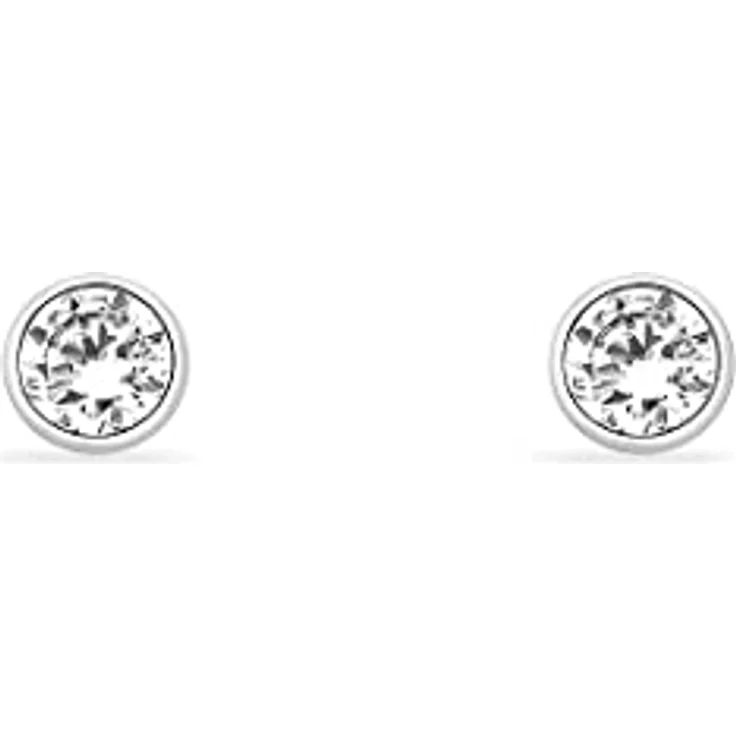 FAVS Unisex-Ohrstecker aus 925er Silber, 2 Zirkonia, klassisches Design, One Size, 0,4 cm – Bild 2