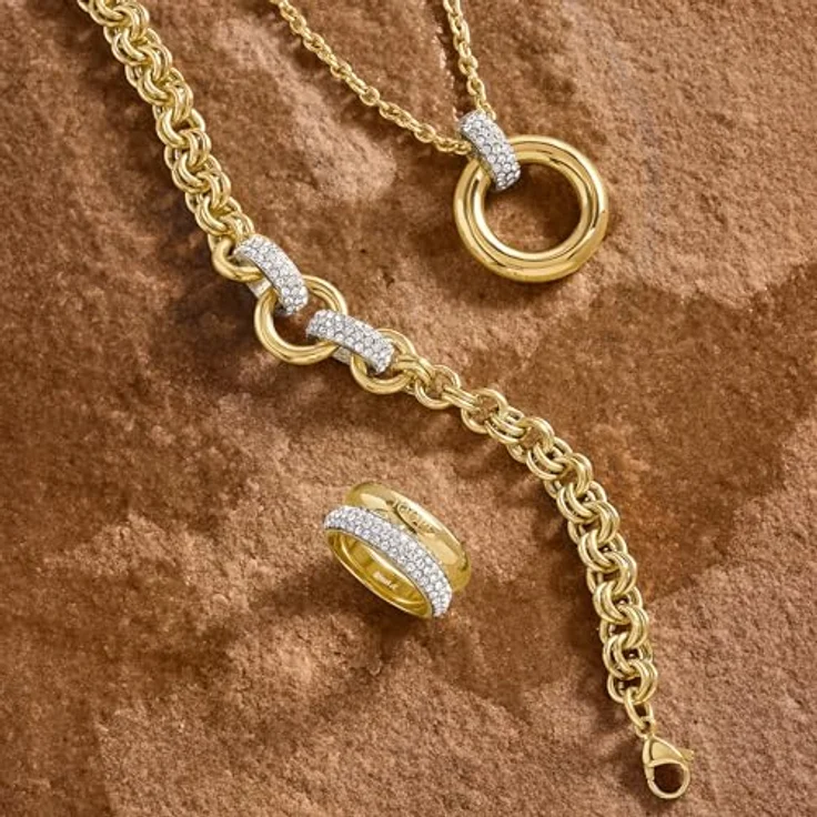 JOOP! Damenring Edelstahl Bicolor mit 123 Zirkonia Steinen, 10 mm breit, in Geschenkbox – Bild 4