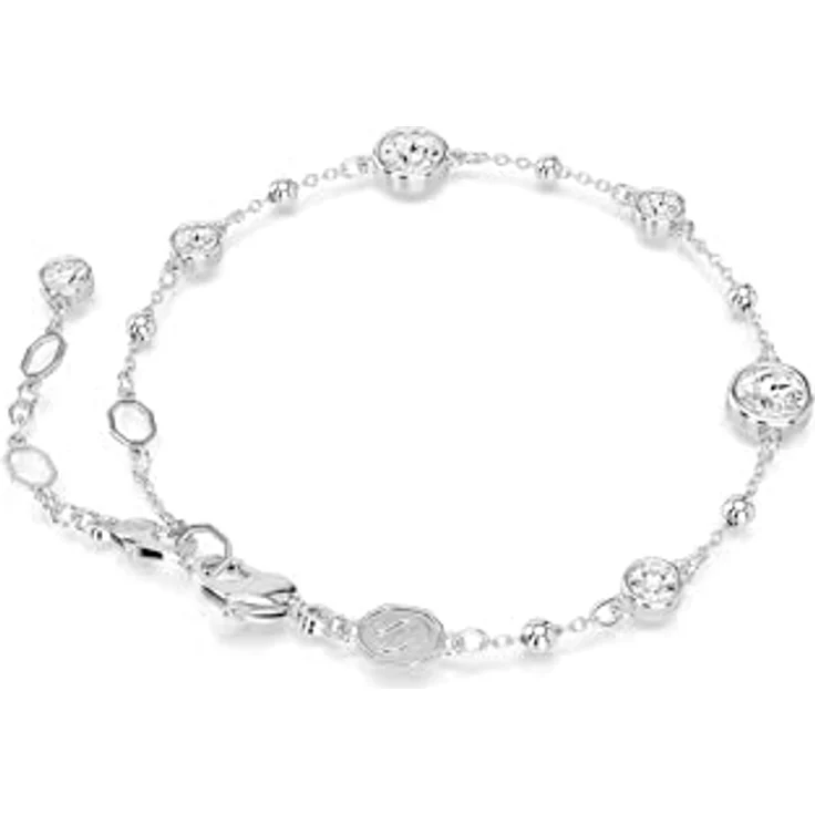 Swarovski Imber Armreif, Rhodiniertes Armband mit Strahlenden Rundkristallen, Weiß – Bild 5
