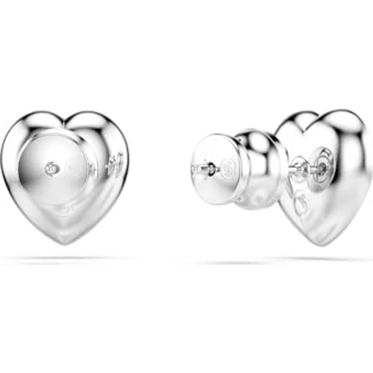 Swarovski Ariana Grande x Swarovski Ohrstecker, rhodinierte Ohrringe mit Kristallherzen in klarem Pavé, Größe: 1 x 0.9 cm – Bild 4
