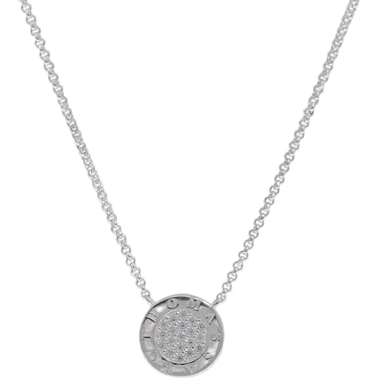 Thomas Sabo Damen Halskette SCKE150148, 925er Sterlingsilber mit Zirkonia, rundem Anhänger, verstellbar 40cm-45cm – Bild 1