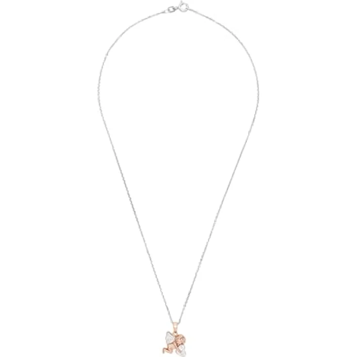Amor Damen-Halskette mit Engelsanhänger Herz, bicolor 925 Silber teilvergoldet, Zirkonia weiß, 42 cm - 496902 – Bild 2