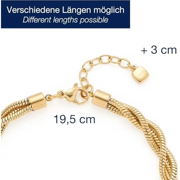 JEWELS BY LEONARDO Armband Sue, goldfarbene Edelstahl-Kette in Kordeloptik, 19,5-22,5 cm, allergikerfreundlich, Geschenk für Frauen, 024838 – Bild 2
