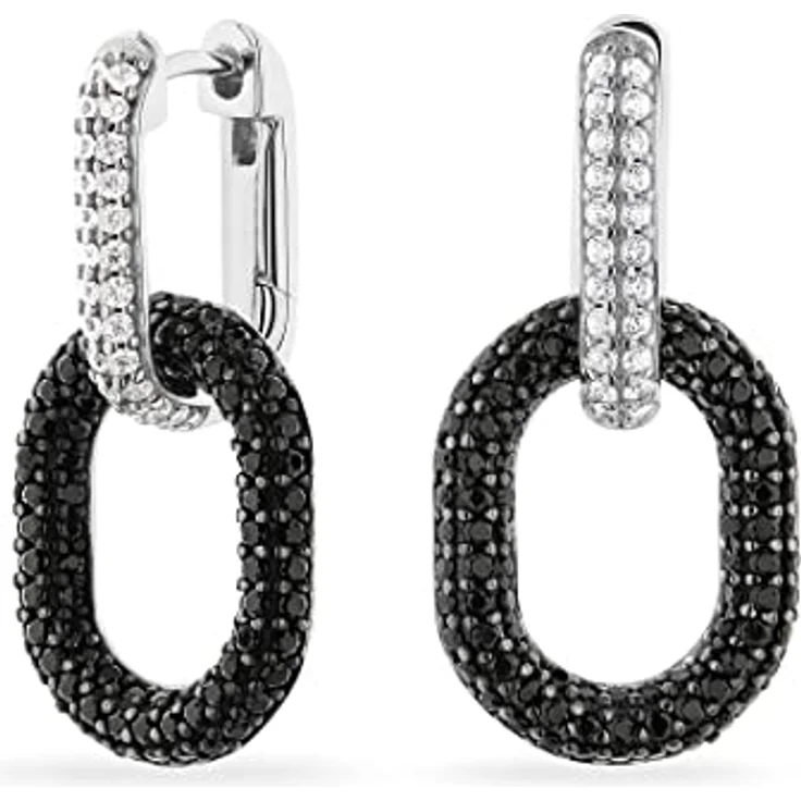 JETTE Damen-Creolen 925er Silber mit 48 Zirkonia, 2,5 cm Länge, elegant verpackt – Bild 2