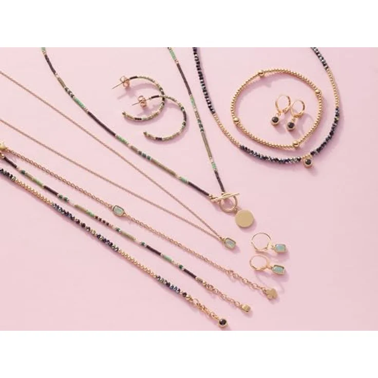 JEWELS BY LEONARDO Armband Ciao Lola, goldfarbener Edelstahl mit schwarzen Glaskristallen, 17-19 cm Länge, ideales Schmuck Geschenk für Frauen – Bild 4