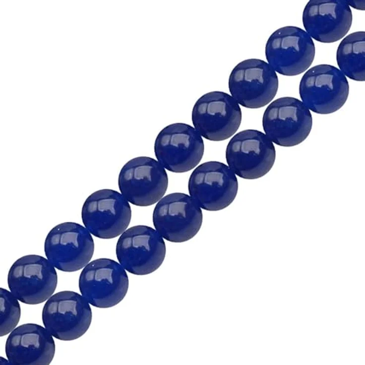 SKYBEADS Chalcedon Perlen, gefärbt in Dunkelblau, 6mm für Schmuckherstellung, 38cm Strang, ca. 60 Stück – Bild 5