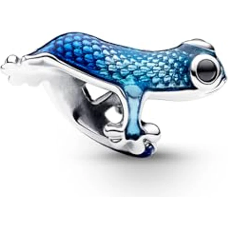 PANDORA Moments Metallic-Blaues Gecko Charm aus Sterling Silber, mit lebensechtem Schuppenmuster, kompatibel mit Moments Armbändern, 792701C01 – Bild 2