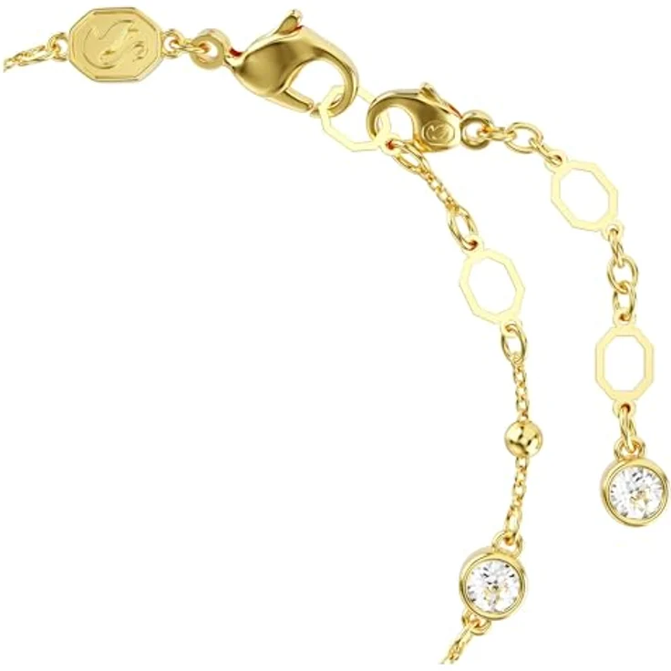 Swarovski Imber Armband, Vergoldetes Damenarmband mit Weißen Rundkristallen und Schimmernden Metalltropfen – Bild 3