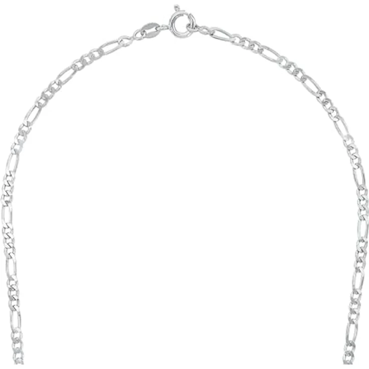 Amor Collier 925 Sterling Silber Unisex Halskette, 45 cm Figaro-Design mit Federringverschluss, in Schmuck Geschenk Box, 2017563 – Bild 5