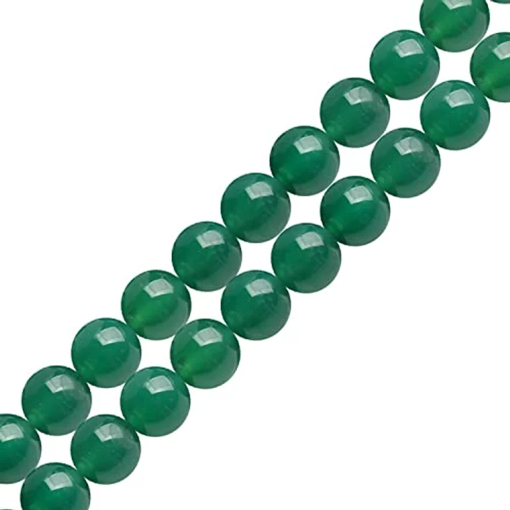 SKYBEADS Natürliche Grün Achat 6mm Edelstein Perlen für Schmuckherstellung, 38cm Strang mit ca. 60 Stück – Bild 5