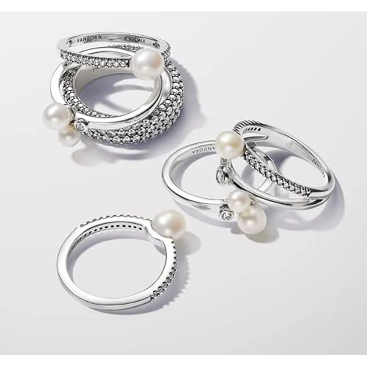 Pandora Creolen Pandora Signature 263150C01, goldene Ohrringe mit Zirkonia-Besatz in strahlendem Weiß – Bild 5