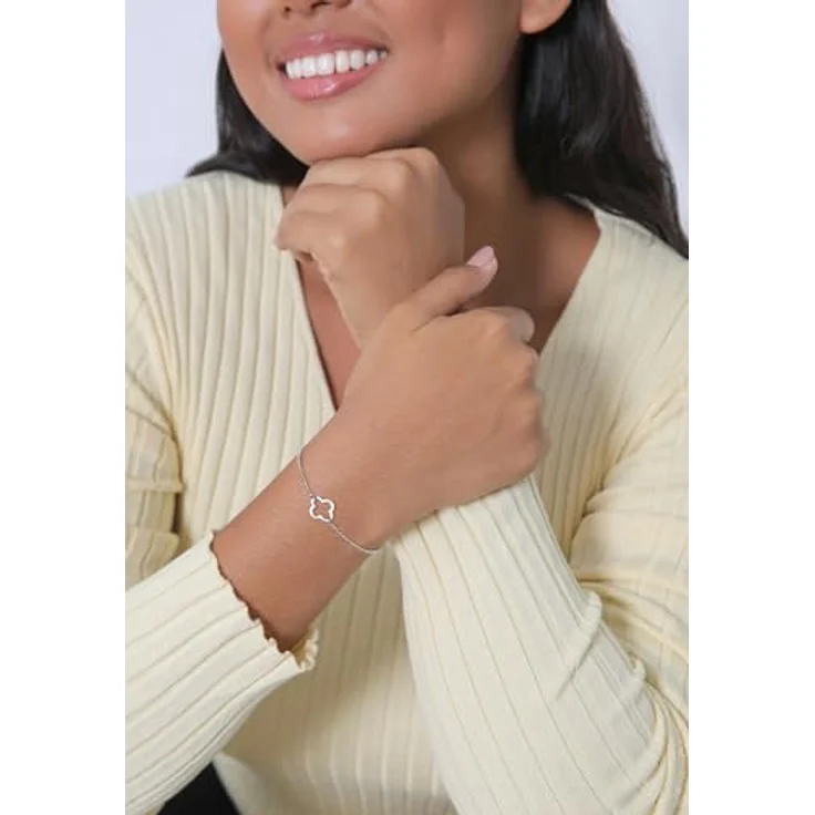 Elli Armband Kleeblatt Glücksbringer, 925 Silber, zierliches Design für Damen – Bild 4