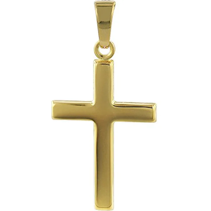 trendor Kreuz Gold-Anhänger 333/8 Karat, 21 mm, edler Kettenanhänger für Damen und Herren