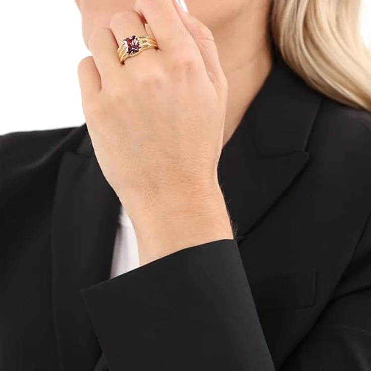 JOOP! Damenring aus Edelstahl, 11 mm, mit Zirkonia, gold, in Geschenkbox – Bild 2
