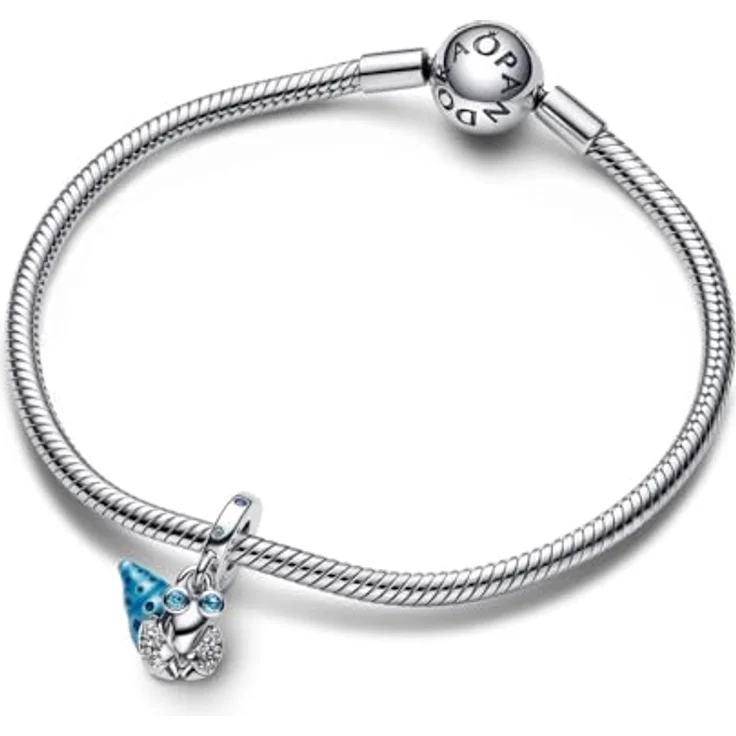 PANDORA Moments Glow-in-the-dark Einsiedlerkrebs Charm-Anhänger aus Sterling Silber mit Zirkonia und blauer Emaille, kompatibel mit Moments Armbändern, 792700C01 – Bild 3