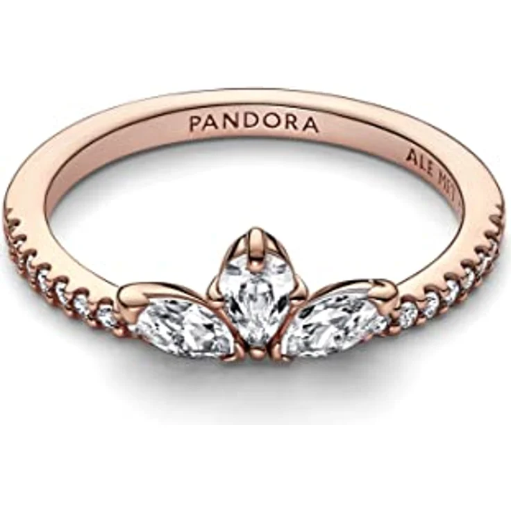PANDORA Timeless Funkelndes Herbarium Cluster Ring, 14 Karat rosévergoldet mit Cubic Zirkonia, Größe 52, Blütenblattform – Bild 2