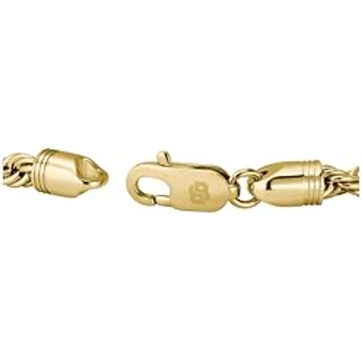 BOSS Myles Gliederarmband für Herren, Edelstahl mit hellgelber Gold-PVD-Beschichtung, 19 cm, Seilgeflecht mit Dreistreifen-Detail, Karabinerverschluss – Bild 2