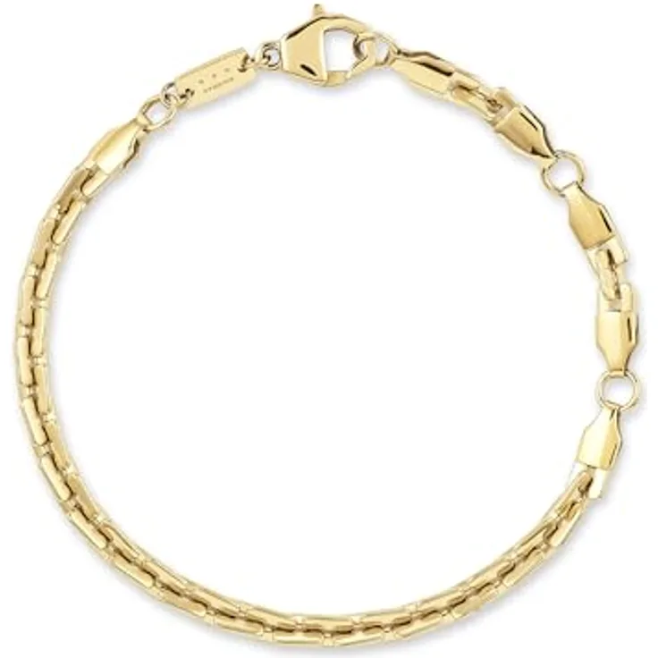 Copenhagen STUDIOS Edgy Bracelet Unisex, gold, Gliederarmband aus 14K vergoldetem Edelstahl, verstellbare Länge, wasserfest & hautfreundlich