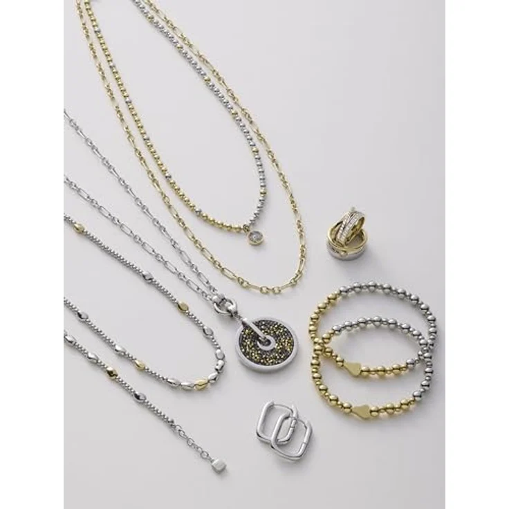 JEWELS BY LEONARDO Armband Veja, bicolorfarbenes Edelstahlarmband mit unregelmäßigen Nuggets in Gold und Silber, 18,5-21 cm, Geschenk für Frauen – Bild 5