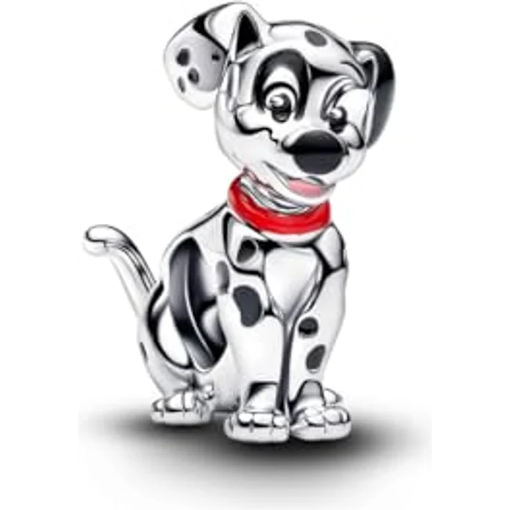 PANDORA Charm Disney 101 Dalmatiner Patch Anhänger, 925 Sterling Silber mit Emaille und Cubic Zirkonia, Hunde Charm kompatibel mit Moments, 794469C01 – Bild 1