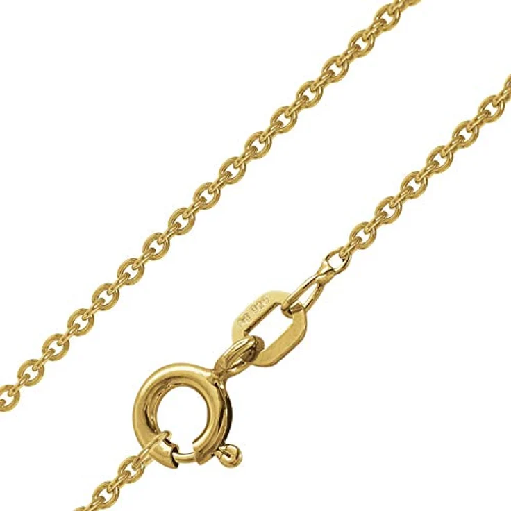 trendor Jungfrau Sternzeichen Herrenkette Gold auf Silber, Ø 20 mm, vergoldete Rundanker-Kette 50 cm, hochwertiger Halsschmuck aus Silber 925, Geschenkidee für Herren – Bild 4