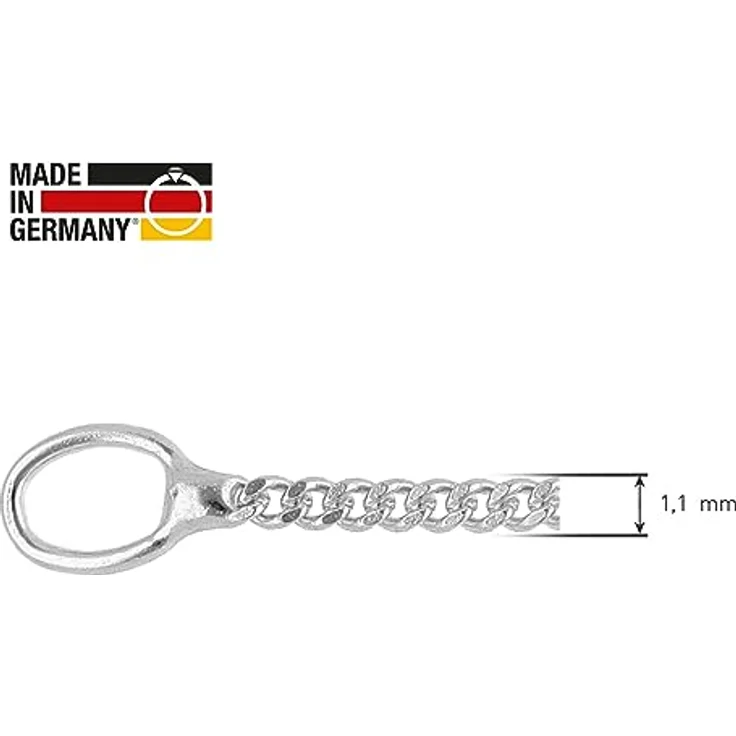 trendor Panzerkette Feine Panzerkette 925 Silber-Kette 1,1 mm, filigran, Länge 36 cm bis 60 cm, Federring-Verschluss, Made in Germany – Bild 5