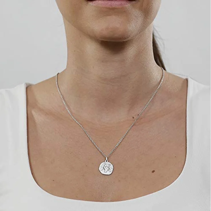 trendor Sternzeichen Zwilling Halskette 925 Silber, Ø 16 mm, rhodiniert, für Damen und Herren, 45 cm, Geschenk-Box – Bild 5