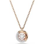 Swarovski Dextera Halskette, Rosé Vergoldete Damenhalskette mit Kristallpavé und Swarovski Zirconia, Weiß