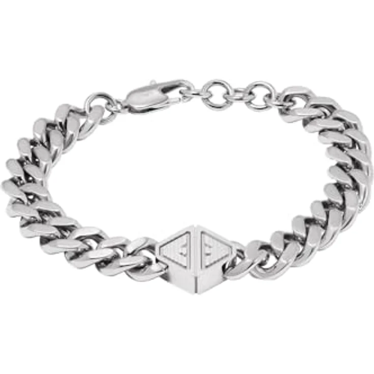 EMPORIO ARMANI Herrenarmband, Edelstahl mit Karabinerverschluss, aschesilber – Bild 1