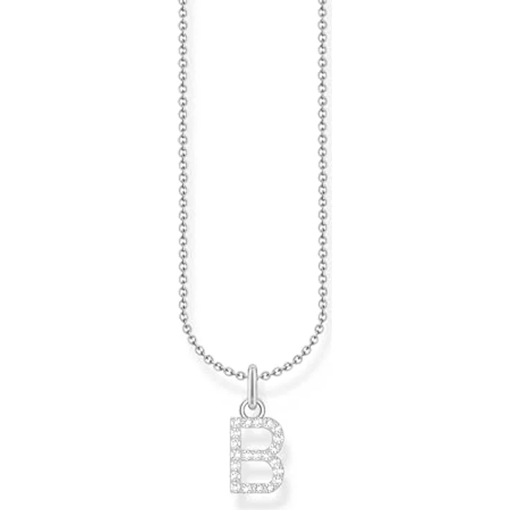 THOMAS SABO Halskette Buchstabe B, 925 Sterling Silber mit Zirkonia, Damen-Schmuck KE2241-051-14 – Bild 1
