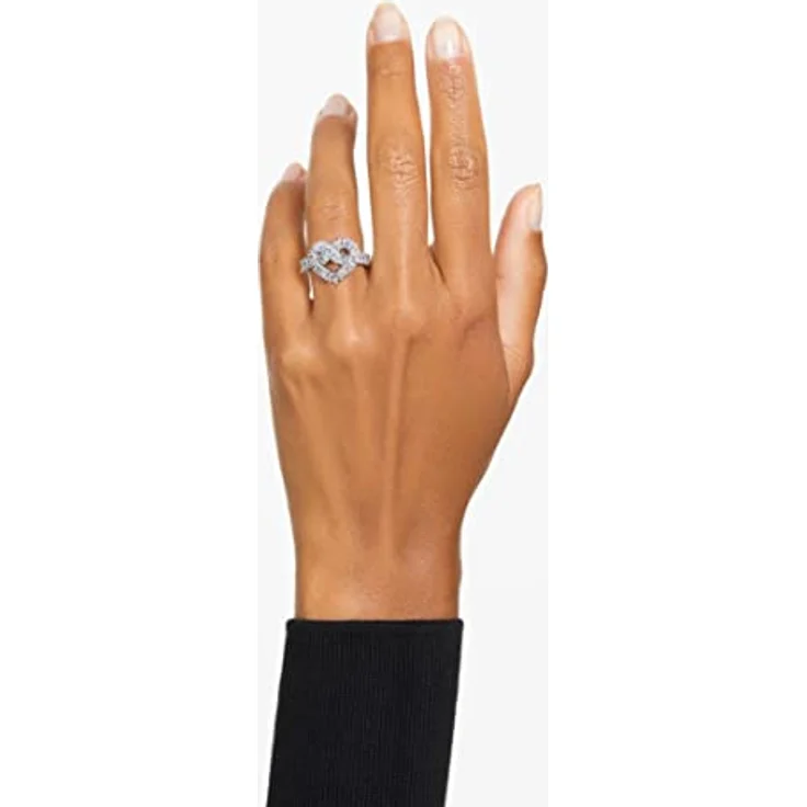 Swarovski Fingerring Matrix Cocktail Herz, rhodiniert mit Swarovski® Kristall im Baguetteschliff – Bild 5