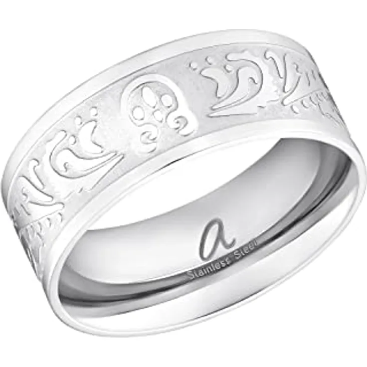 Amor Gravierbarer Damenring aus Edelstahl, Silber, kratzfest in Schmuck Geschenk Box, 9853946