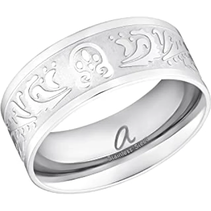 Amor Damenring Edelstahl, gravierbar, widerstandsfähig und kratzfest, Silber, kommt in Schmuck Geschenk Box, 9853946 – Bild 1