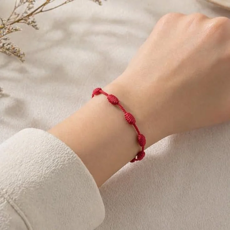 MYSTIC JEWELS by Dalia – Kabbalah Armband mit 7 Knoten aus rotem Draht – verstellbar, Unisex – Schutz vor bösen Augen, Glück – Bild 2