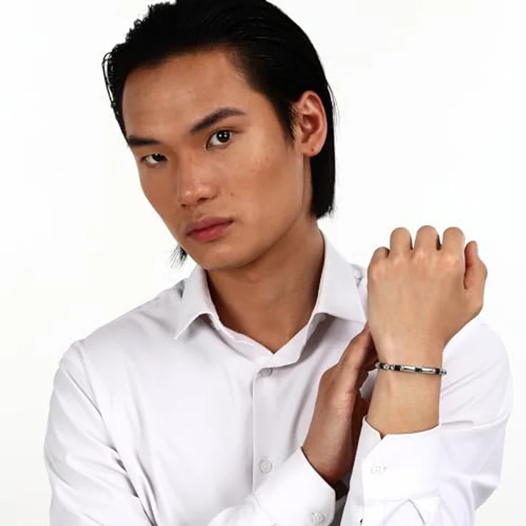 Maserati Herrenarmband ICONIC-Kollektion, aus Stahl mit Steinen, 21,5 cm, JM334AVD48 – Bild 4