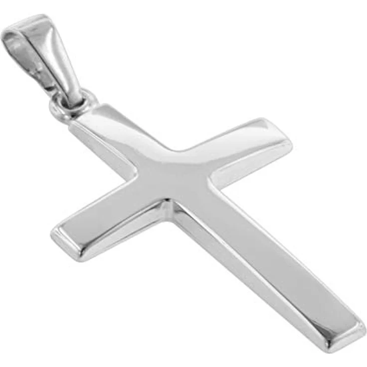 trendor Kreuz-Anhänger 24 mm, Weißgold 14 Karat 585, hochglanzpoliertes Design für Damen und Herren, vielseitig einsetzbar – Bild 2