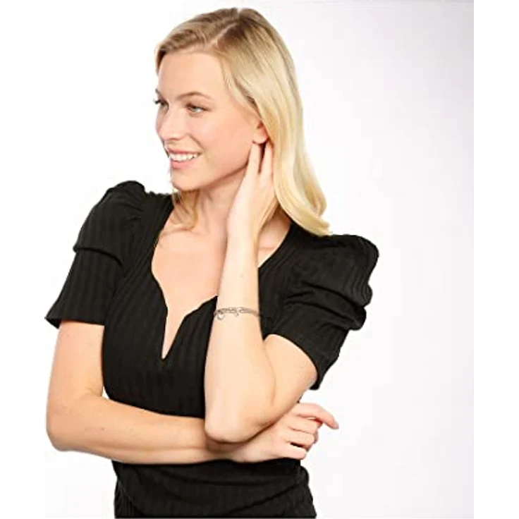 Guido Maria Kretschmer Damen-Armband Edelstahl mit 20 Zirkonia, One Size, Silber, 17 cm + 3 cm Verlängerung – Bild 4