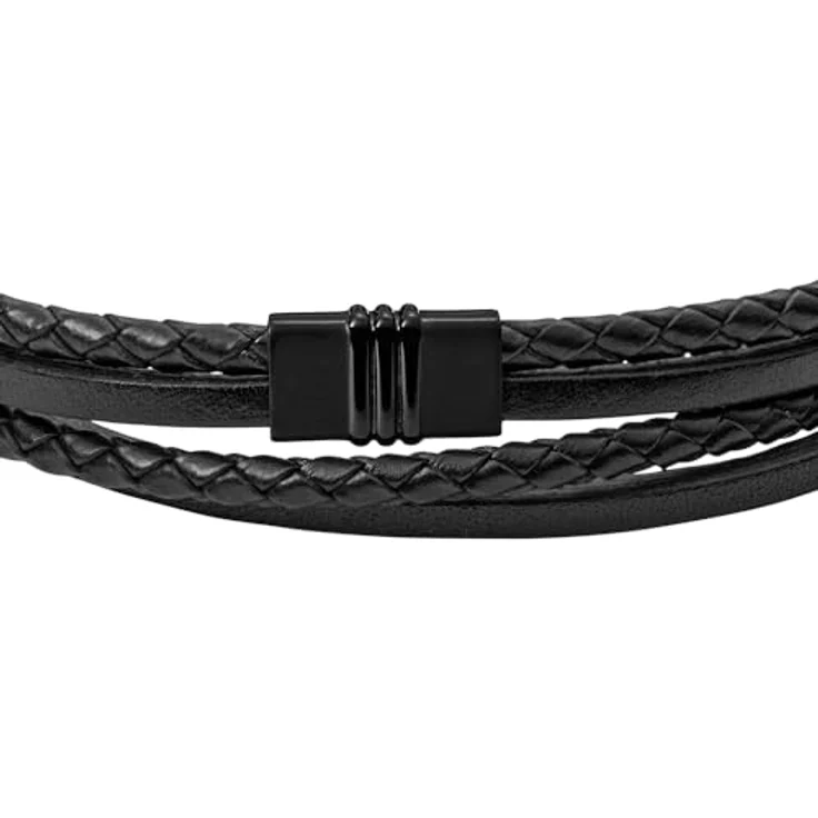 Fossil JF03098001, Herren Edelstahlarmband in Schwarz, Vintage Casual, Innenlänge 175mm - 190mm, gebürstetes Finish, Magnetverschluss – Bild 5