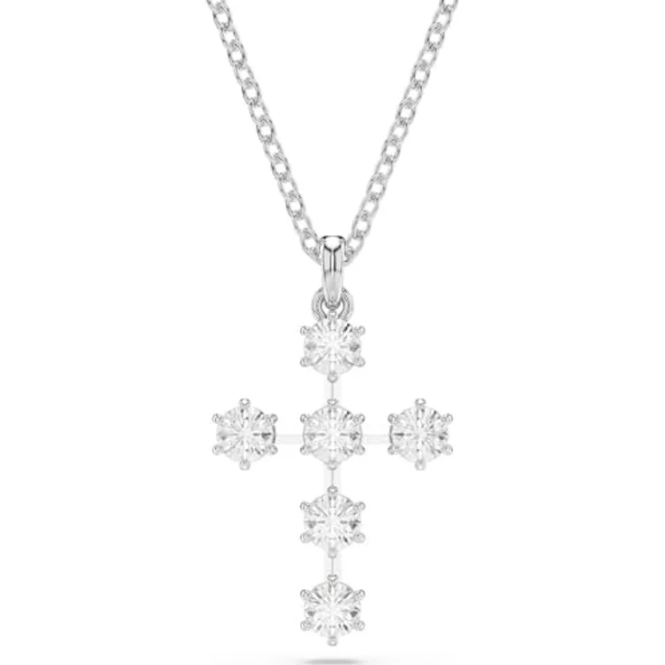 Swarovski Damen-Kette, Kettenanhänger aus Metall mit Kristall, One Size, zeitloses Design – Bild 4