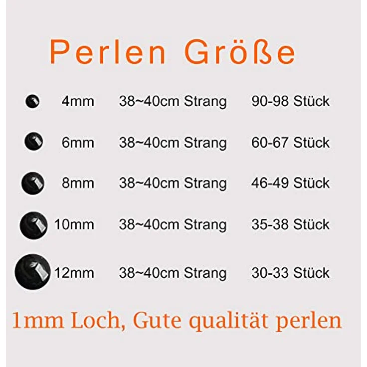SKYBEADS Landschaftsjaspis Edelstein Perlen, Runde 6mm Naturstein, 38cm Strang mit ca. 60 Stück für Schmuckherstellung – Bild 4