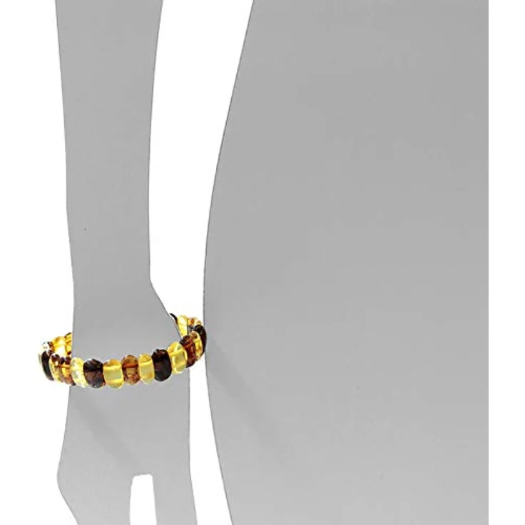 Ostsee-Schmuck Armband Tira Bernstein, Damenarmband aus edlen Bernsteinen mit flexiblem Gummizug, ca. 14x7 mm – Bild 3