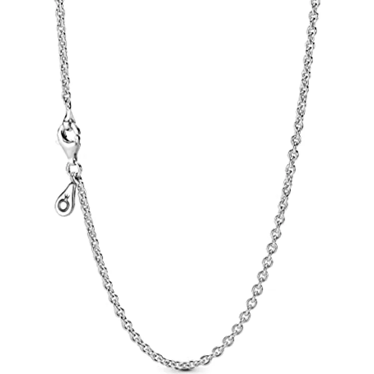 Pandora Kette Damen, Rundankerkette aus 925/- Sterling Silber, 2 mm Stärke, mit Karabiner-Verschluss