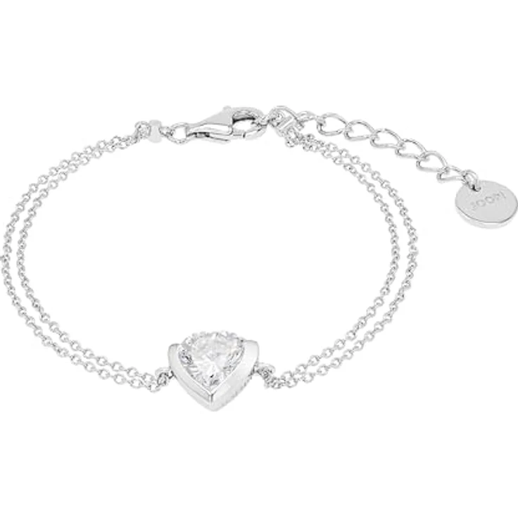 Joop! Halskette aus 925 Sterling Silber für Damen, rhodiniert mit Zirkonia, 40 cm lang, in Schmuckbox – Bild 1